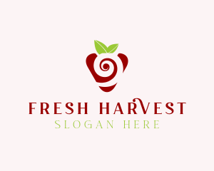 Fresh Strawberry Spiral logo design