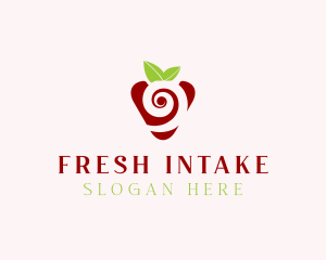 Fresh Strawberry Spiral logo design