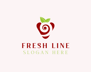 Fresh Strawberry Spiral logo design