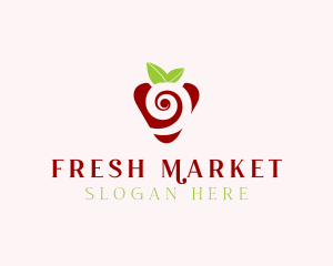 Fresh Strawberry Spiral logo design