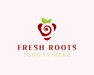 Fresh Strawberry Spiral logo design