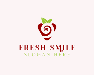 Fresh Strawberry Spiral logo design