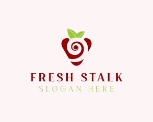 Fresh Strawberry Spiral logo design