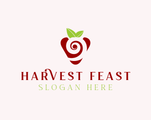 Fresh Strawberry Spiral logo design