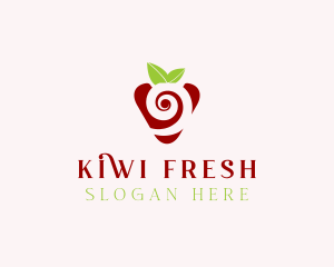 Fresh Strawberry Spiral logo design