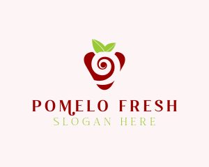 Fresh Strawberry Spiral logo design