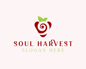 Fresh Strawberry Spiral logo design