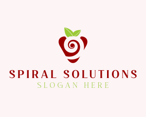 Fresh Strawberry Spiral logo design