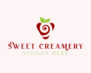 Fresh Strawberry Spiral logo design