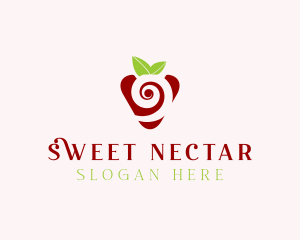 Fresh Strawberry Spiral logo design