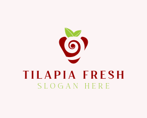 Fresh Strawberry Spiral logo design