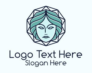 Blue Woman Geometric Logo