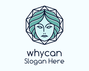 Blue Woman Geometric Logo