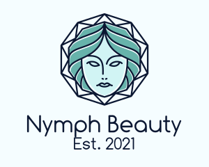 Nymph - Blue Woman Geometric logo design