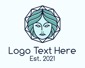 Mermaid - Blue Woman Geometric logo design