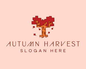 Geometric Autumn Tree  logo design