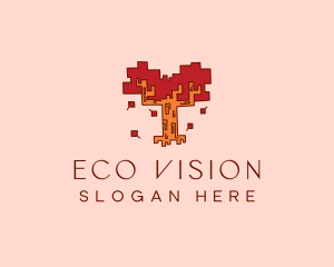 Geometric Autumn Tree  logo design