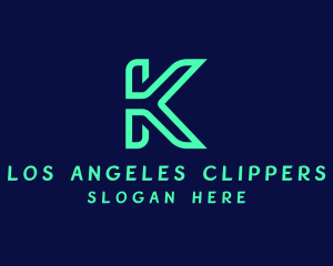 Green Tech Letter K logo design