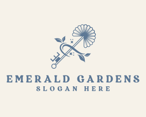 Floral Garden Key logo design