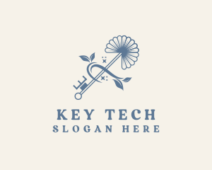 Floral Garden Key logo design