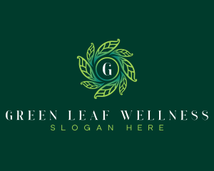 Leaf Wreath Wellness logo design