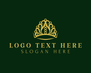 Gold - Queen Tiara Crown logo design