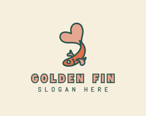 Goldfish - Valentine Goldfish Fin logo design