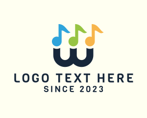 Song - Musical Notes Letter W logo design