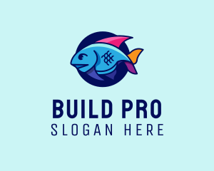Colorful Marine Fish  Logo