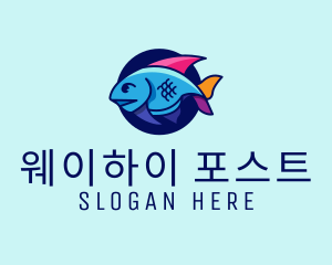 Colorful Marine Fish  logo design