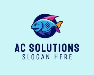 Colorful Marine Fish  logo design