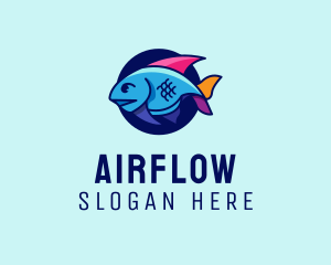 Colorful Marine Fish  logo design