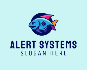 Colorful Marine Fish  logo design