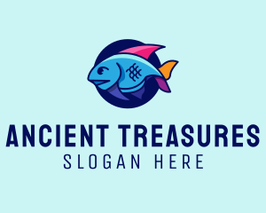 Colorful Marine Fish  logo design