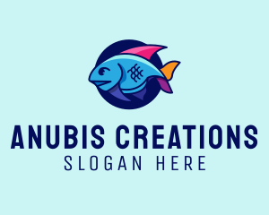 Colorful Marine Fish  logo design