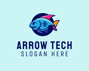 Colorful Marine Fish  logo design