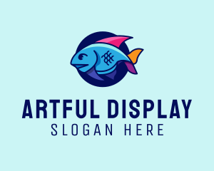 Colorful Marine Fish  logo design