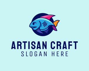 Colorful Marine Fish  logo design