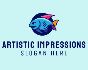 Colorful Marine Fish  logo design