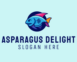 Colorful Marine Fish  logo design