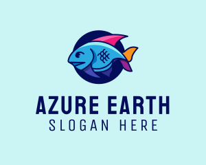 Colorful Marine Fish  logo design