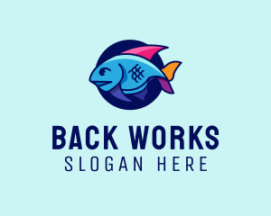 Colorful Marine Fish  logo design