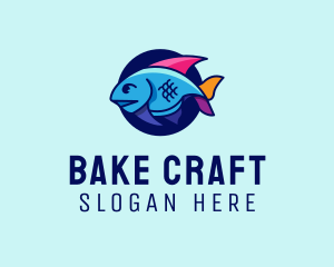 Colorful Marine Fish  logo design