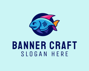 Colorful Marine Fish  logo design