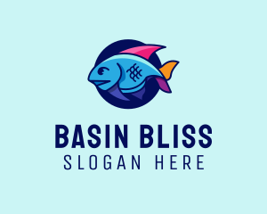 Colorful Marine Fish  logo design