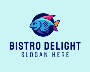 Colorful Marine Fish  logo design