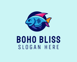 Colorful Marine Fish  logo design