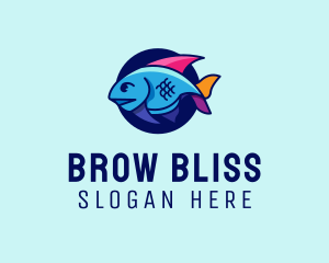 Colorful Marine Fish  logo design