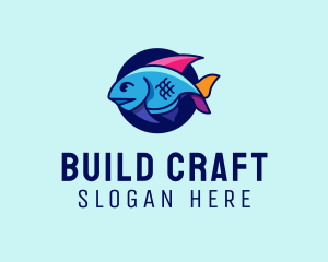 Colorful Marine Fish  logo design