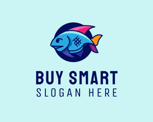 Colorful Marine Fish  logo design